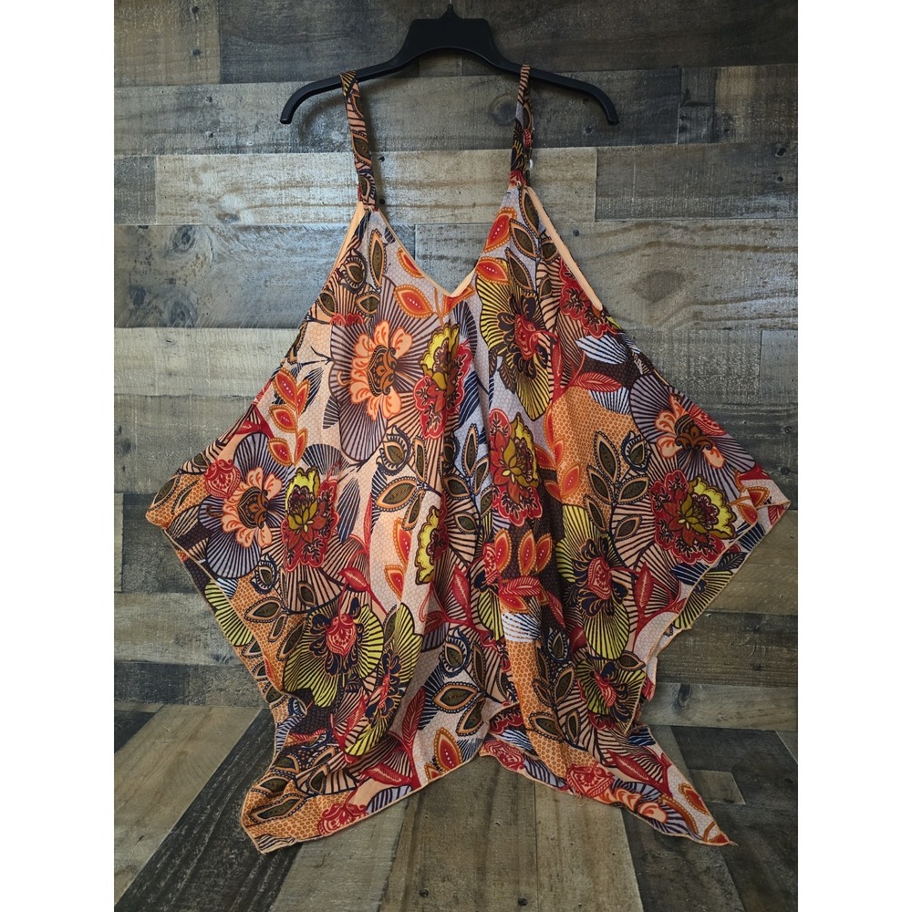 Women Boho Chic Hanky Hem Floral Top Size 2XL Fairycore Festival Y2K Lightweight